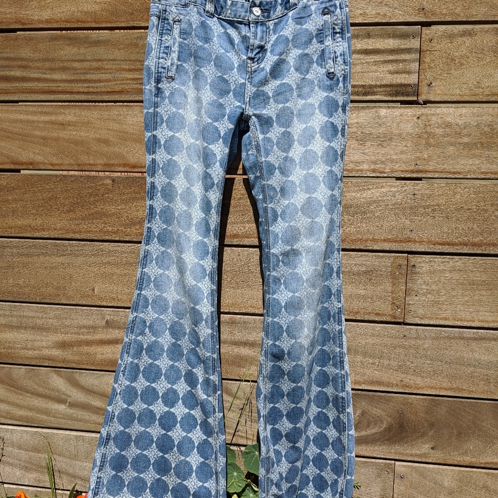 patterned jeans